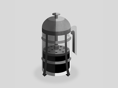French Press adobe coffee illustration isometric texture vector