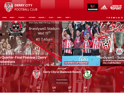 Derry City FC website football club web developer website