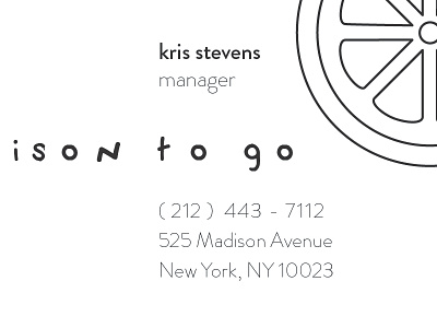 Madison To Go Business Cards: IV business card design typography