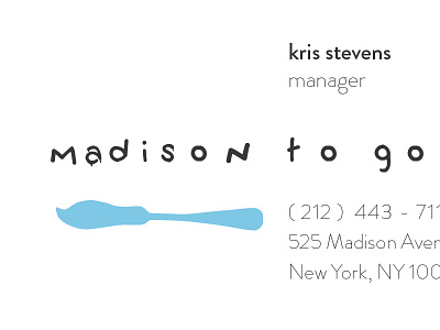 Madison To Go Business Cards: V business card design typography