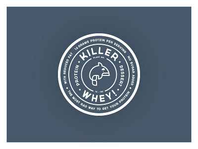 Killer Whey! badge cream ice icon label sticker whale