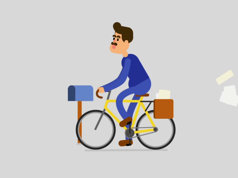 Post and furious animation after effects bycicle cartoon cycle fast funny gif loop loop animation post card postman