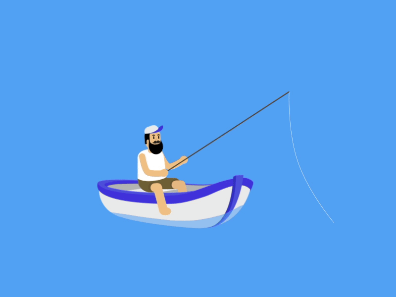 Unlucky Fisherman 2d animation after effect animation animation after effects boat cycle fisherman funny loop sea