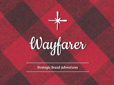 Wayfarer - logo concept logo plaid script type