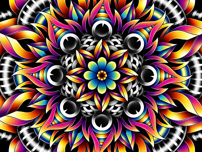 Mandala Illustration color mandala pattern skillshare wacom