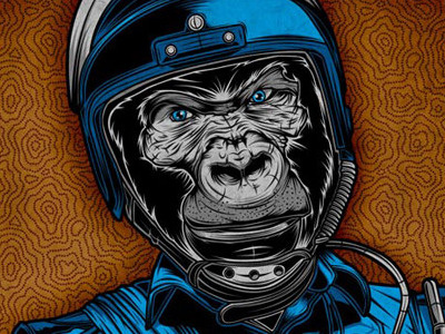 You Think This Is Funny Boy? animal art digital art gallery gorilla illustration pale horse design police skate deck