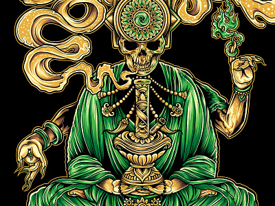Ph Skeleton bong buddhist hindu meditation skeleton skull smoke