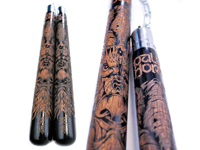 Laser Engraved ‘Dragon’ Nunchucks