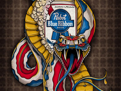 Pabst Blue Ribbon beer pbr snake