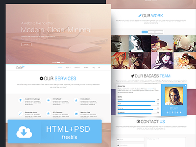 Free HTML/PSD Theme - Dale bootstrap download freebie html psd template theme twitter website