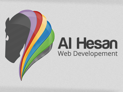 Al Hesan Logo al hesan artsy colorful creative development gloss glossy hesan horse minimal special unique web website