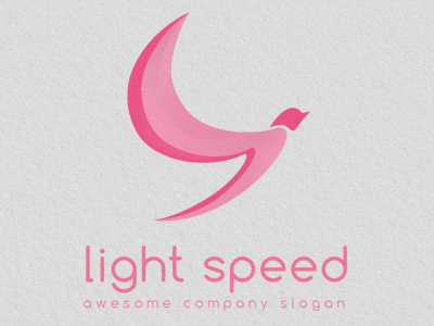 Light Speed Logo bird buy comfortaa corporate download feminine flow fun girl girly graphic graphicriver humming bird hummingbird light speed logo movement pink professional red