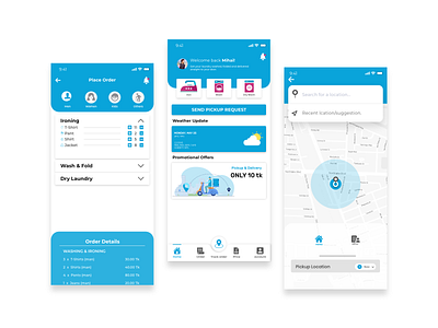 laundry app home page branding design graphic design ui