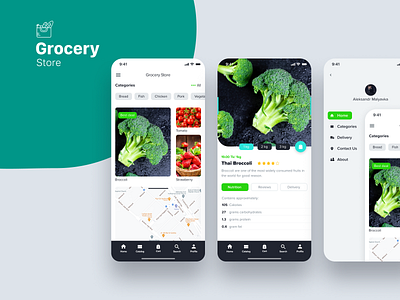 Grocery delivery app branding design graphic design ui