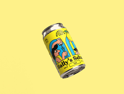 Sally's Seltzer Mikkeller San Diego beer branding branding and identity design drawing graphicdesign illustration labels lifestyle logo packaging seltzer typography