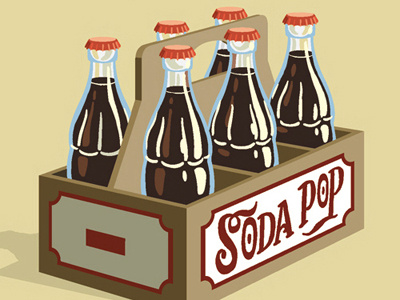 Soda Pop bottle crate illustration pop sign soda typography