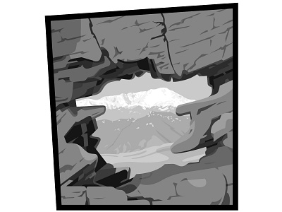 Hole in Rock with a View illustration landscape mountains rock rocks vector west