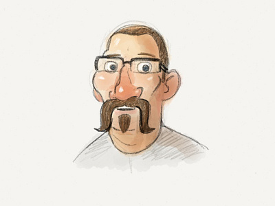 Best Friend 2 bald character design glasses hawk funn illustration ipad man mustache