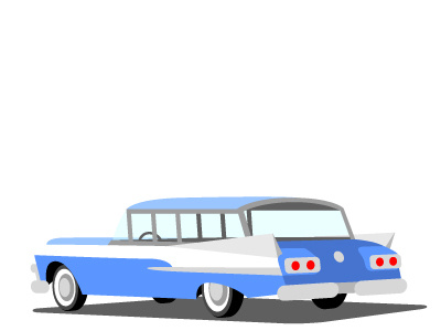 1958 Ford Wagon car illustration poster design