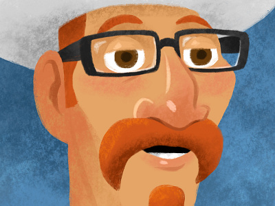 Reuben Spancake bestie cowboy glasses hawk funn illustration ipad mustache social fiction