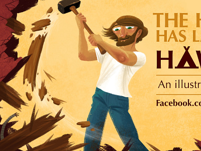 My Rejected Ad breakage destruction hawk funn illustration ipad man sledgehammer social fiction