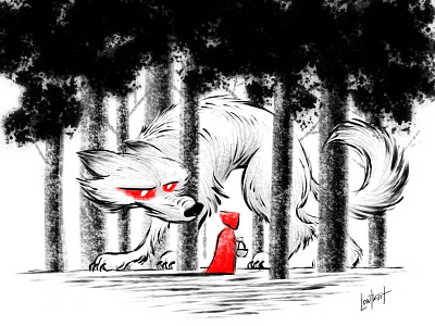 Big Bad Wolf illustration ipad red riding hood sketch wolf