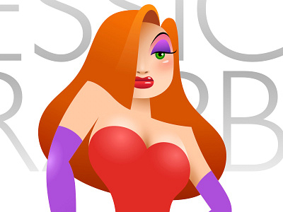 Jessica Rabbit dress hair illustration rabbit redhead sexy vector woman