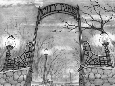 City Park Hey Arnold! Background animation background drawing nickelodeon nicktoons pencil