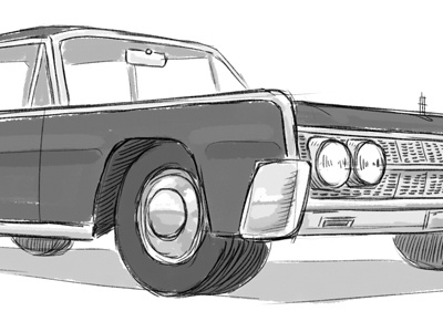 1963 Lincoln Experiment car drawing lincoln photoshop