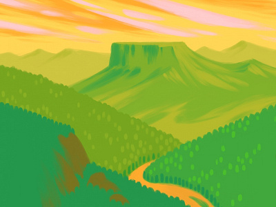 Mountains WIP illustration ipad landscape mountains painting sunset