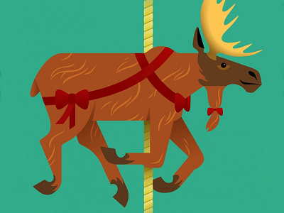 Carousel Moose animal bows carousel illustration moose sketch app vector