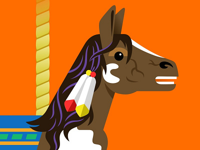 Pony animal carousel horse illustration pony sketch app vector