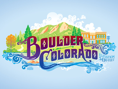 Finished Boulder Illustration design illustration typography