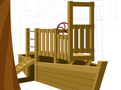Playground Ship boat illustration playground ship sketch app vector wood