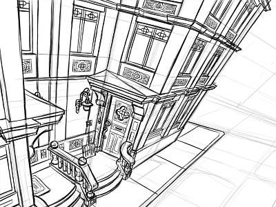 Cityscape WIP 01 architecture building city drawing illustration pencil photoshop