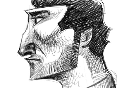 Chasing a Style digital drawing expression face man pencil