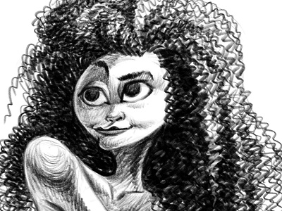 Hair Hair cartooning curls digital drawing face hair pencil sketch woman