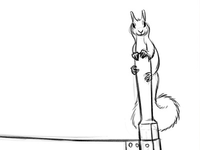 Squirrel digital drawing handle pencil saw sketch squirrel