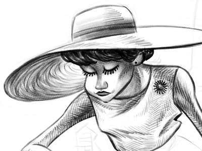 Couple Work In Progress 2 character design digital drawing elegant hat pencil sketch woman