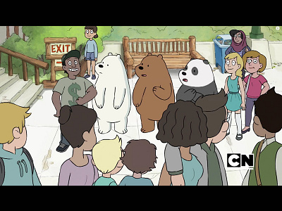 Sneak Peek: We Bare Bears animation background background design bears crowd theme park