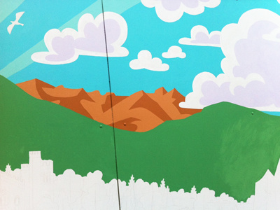 Mural Mountains cloud mountains mural paint sky wip