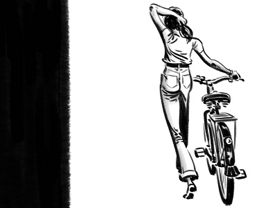 Butt and Bike bicycle bike digital drawing pencil photoshop sketch woman