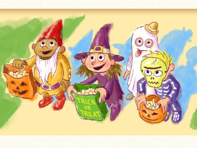 Trick or Treat 3 character design costumes halloween illustration kids