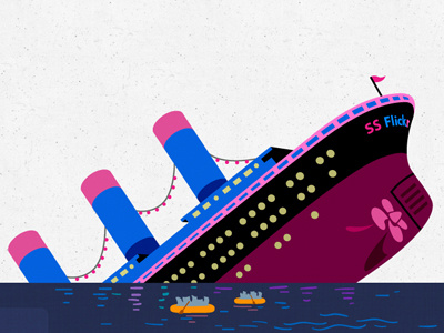 SS Flickr blue design flickr illustration pink ship sinking titanic