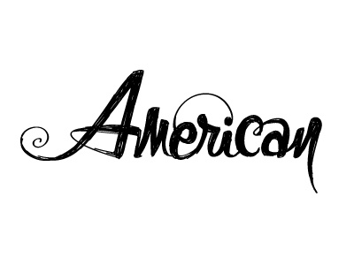 American 2 hand lettering rough sketch typography