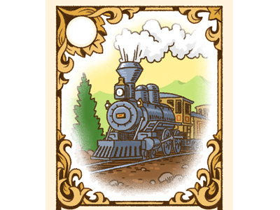Railroad Card choo choo design illustration