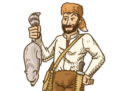 Trapper character design illustration