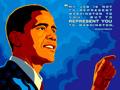 Americans, go VOTE! illustration obama portrait poster president quote