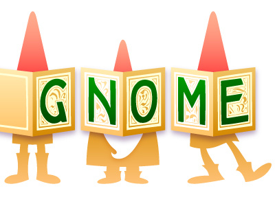 Gnome 2 gnomes illustration logo