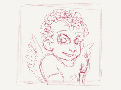 Cupid Sketch character design fake pencil illustration ipad sketch